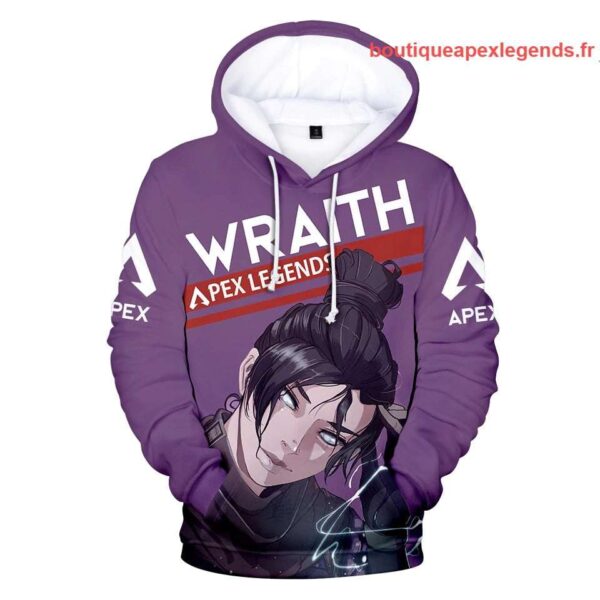 image sweat a capuche wraith apex legends couleur mauve