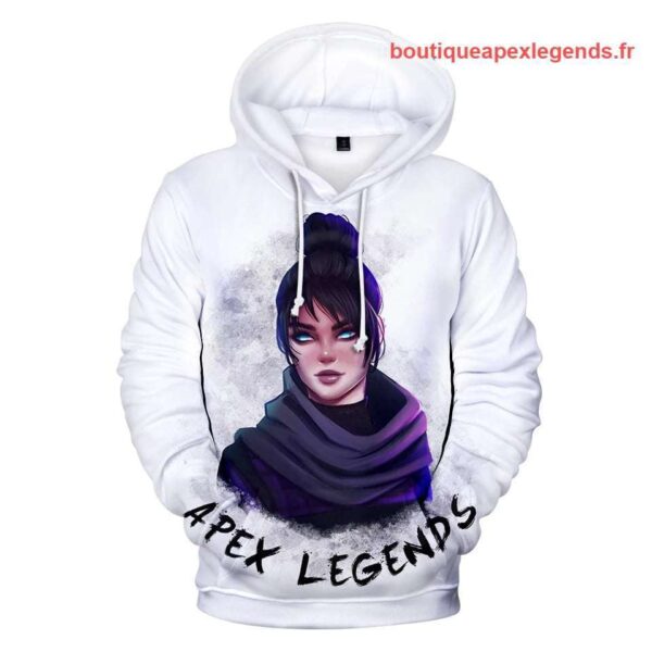 image sweat a capuche wraith apex legends couleur blanc