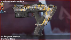 Skin Rare Éruption solaire en français ou Solar Flare en anglais pour l'arme Alternator du jeu vidéo apex legends