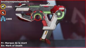 Skin Légendaire Marque de la mort en français ou Mark of Death en anglais pour l'arme Alternator du jeu vidéo apex legends