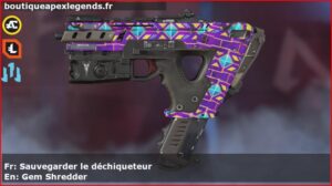 Skin Rare Sauvegarder le déchiqueteur en français ou Gem Shredder en anglais pour l'arme Alternator du jeu vidéo apex legends