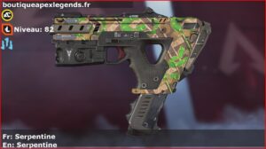 Skin Rare Serpentine en français ou Serpentine en anglais pour l'arme Alternator du jeu vidéo apex legends