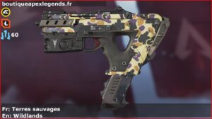 Skin Rare Terres sauvages en français ou Wildlands en anglais pour l'arme Alternator du jeu vidéo apex legends