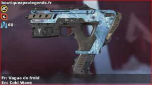 Skin Rare Vague de froid en français ou Cold Wave en anglais pour l'arme Alternator du jeu vidéo apex legends