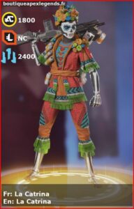 skin pour bangalore: La Catrina en français ou La Catrina en anglais , du jeu apex legends