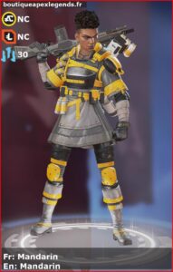 skin pour bangalore: Mandarin en français ou Mandarin en anglais , du jeu apex legends