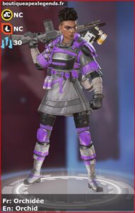 skin pour bangalore: Orchidée en français ou Orchid en anglais , du jeu apex legends