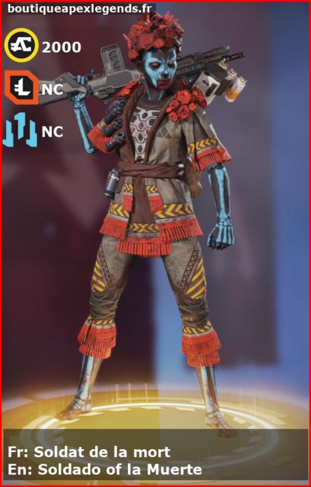 skin pour bangalore: Soldat de la mort en français ou Soldado of la Muerte en anglais , du jeu apex legends