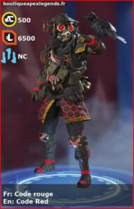 skin pour bloodhound: Code rouge en français ou Code Red en anglais , du jeu apex legends