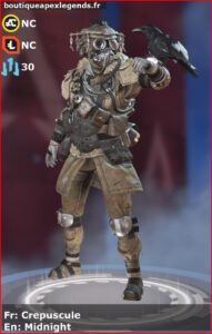 skin pour bloodhound: Crepuscule en français ou Midnight en anglais , du jeu apex legends