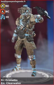 skin pour bloodhound: Cristallin en français ou Clearwater en anglais , du jeu apex legends