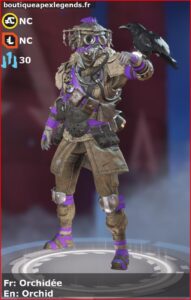 skin pour bloodhound: Orchidée en français ou Orchid en anglais , du jeu apex legends