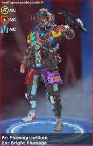 skin pour bloodhound: Plumage brillant en français ou Bright Plumage en anglais , du jeu apex legends