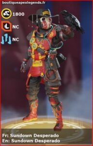 skin pour bloodhound: Sundown Desperado en français ou Sundown Desperado en anglais , du jeu apex legends