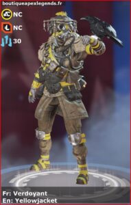 skin pour bloodhound: Verdoyant en français ou Yellowjacket en anglais , du jeu apex legends