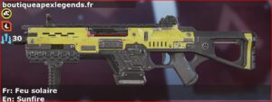 Skin Commun Feu solaire en français ou Sunfire en anglais pour l'arme CAR du jeu vidéo apex legends