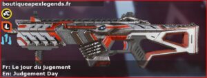 Skin Légendaire Le jour du jugement en français ou Judgement Day en anglais pour l'arme CAR du jeu vidéo apex legends