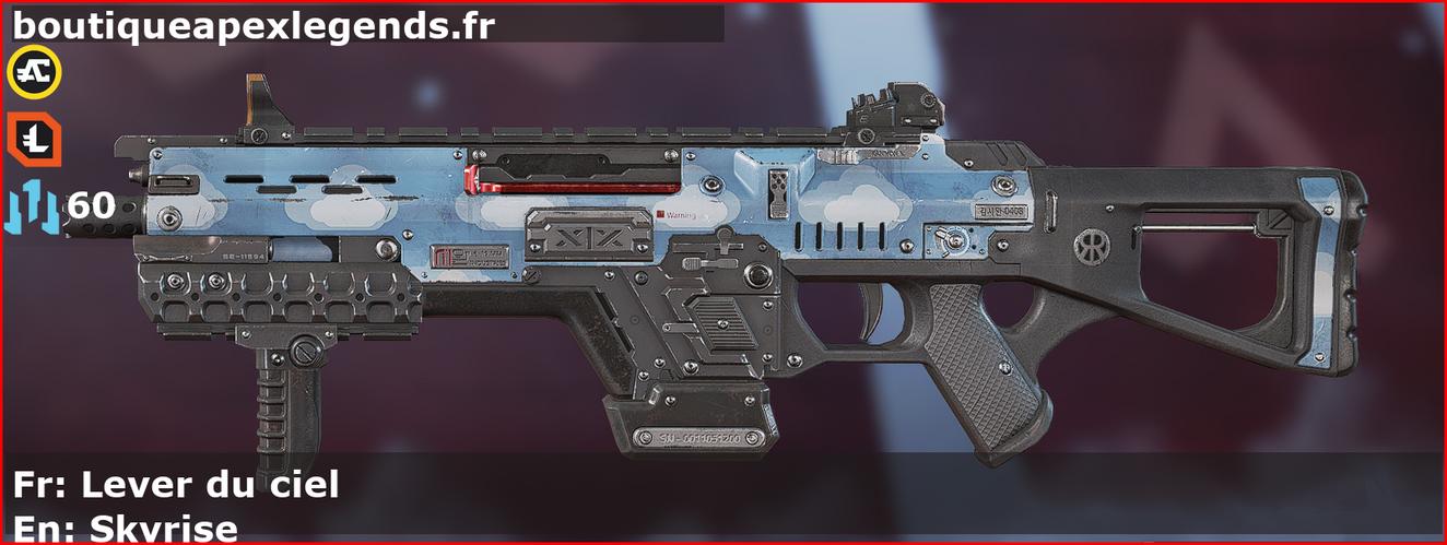 Skin Rare Lever du ciel en français ou Skyrise en anglais pour l'arme CAR du jeu vidéo apex legends