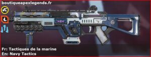 Skin Épique Tactiques de la marine en français ou Navy Tactics en anglais pour l'arme CAR du jeu vidéo apex legends