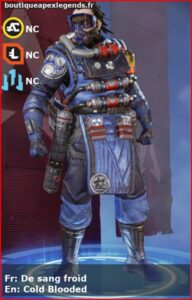 skin pour caustic: De sang froid en français ou Cold Blooded en anglais , du jeu apex legends