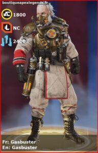 skin pour caustic: Gasbuster en français ou Gasbuster en anglais , du jeu apex legends