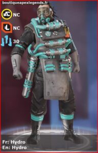 skin pour caustic: Hydro en français ou Hydro en anglais , du jeu apex legends