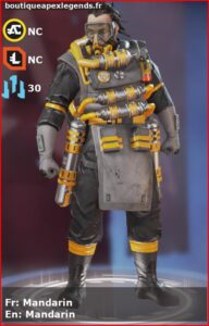 skin pour caustic: Mandarin en français ou Mandarin en anglais , du jeu apex legends