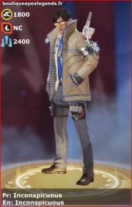 skin pour crypto: Inconspicuous en français ou Inconspicuous en anglais , du jeu apex legends