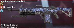 Skin Rare Brise fraîche en français ou Cool Breeze en anglais pour l'arme Devotion du jeu vidéo apex legends