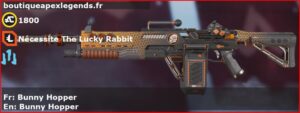 Skin Légendaire Bunny Hopper en français ou Bunny Hopper en anglais pour l'arme Devotion du jeu vidéo apex legends