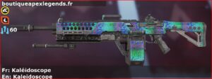 Skin Rare Kaléidoscope en français ou Kaleidoscope en anglais pour l'arme Devotion du jeu vidéo apex legends