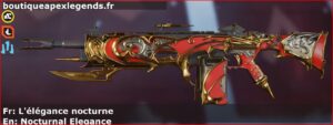 Skin Légendaire L'élégance nocturne en français ou Nocturnal Elegance en anglais pour l'arme Devotion du jeu vidéo apex legends