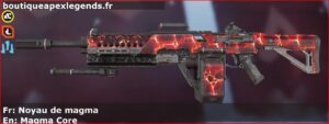 Skin Rare Noyau de magma en français ou Magma Core en anglais pour l'arme Devotion du jeu vidéo apex legends