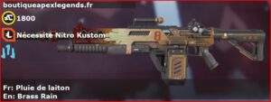 Skin Légendaire Pluie de laiton en français ou Brass Rain en anglais pour l'arme Devotion du jeu vidéo apex legends