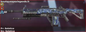 Skin Rare Solstice en français ou Solstice en anglais pour l'arme Devotion du jeu vidéo apex legends