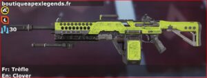 Skin Commun Trèfle en français ou Clover en anglais pour l'arme Devotion du jeu vidéo apex legends