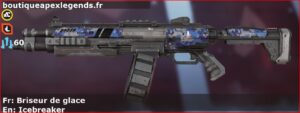 Skin Rare Briseur de glace en français ou Icebreaker en anglais pour l'arme EVA-8 du jeu vidéo apex legends