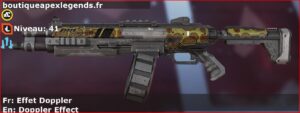 Skin Rare Effet Doppler en français ou Doppler Effect en anglais pour l'arme EVA-8 du jeu vidéo apex legends