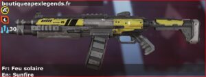 Skin Commun Feu solaire en français ou Sunfire en anglais pour l'arme EVA-8 du jeu vidéo apex legends