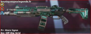 Skin Épique Hors ligne en français ou Off the Grid en anglais pour l'arme EVA-8 du jeu vidéo apex legends