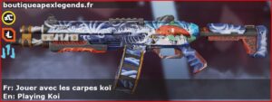 Skin Rare Jouer avec les carpes koï en français ou Playing Koi en anglais pour l'arme EVA-8 du jeu vidéo apex legends