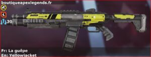 Skin Commun La guêpe en français ou Yellowjacket en anglais pour l'arme EVA-8 du jeu vidéo apex legends