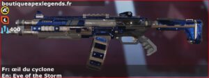 Skin Épique œil du cyclone en français ou Eye of the Storm en anglais pour l'arme EVA-8 du jeu vidéo apex legends