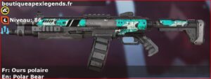 Skin Rare Ours polaire en français ou Polar Bear en anglais pour l'arme EVA-8 du jeu vidéo apex legends