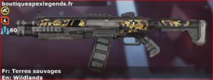 Skin Rare Terres sauvages en français ou Wildlands en anglais pour l'arme EVA-8 du jeu vidéo apex legends