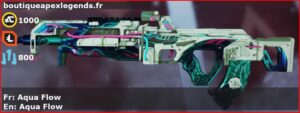 Skin Épique Aqua Flow en français ou Aqua Flow en anglais pour l'arme Flatline du jeu vidéo apex legends