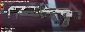 Skin Commun Arctique en français ou Arctic en anglais pour l'arme Flatline du jeu vidéo apex legends