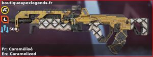 Skin Rare Caramélisé en français ou Caramelized en anglais pour l'arme Flatline du jeu vidéo apex legends