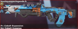 Skin Légendaire Cobalt Expansion en français ou Cobalt Expanse en anglais pour l'arme Flatline du jeu vidéo apex legends