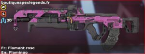 Skin Commun Flamant rose en français ou Flamingo en anglais pour l'arme Flatline du jeu vidéo apex legends